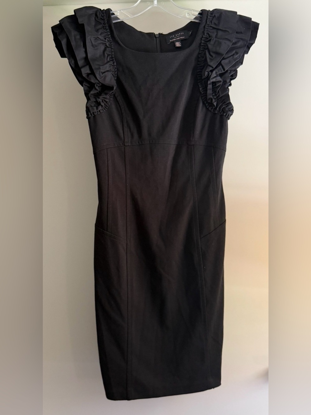 Ted Baker London flutter sleeve little black dress size 2